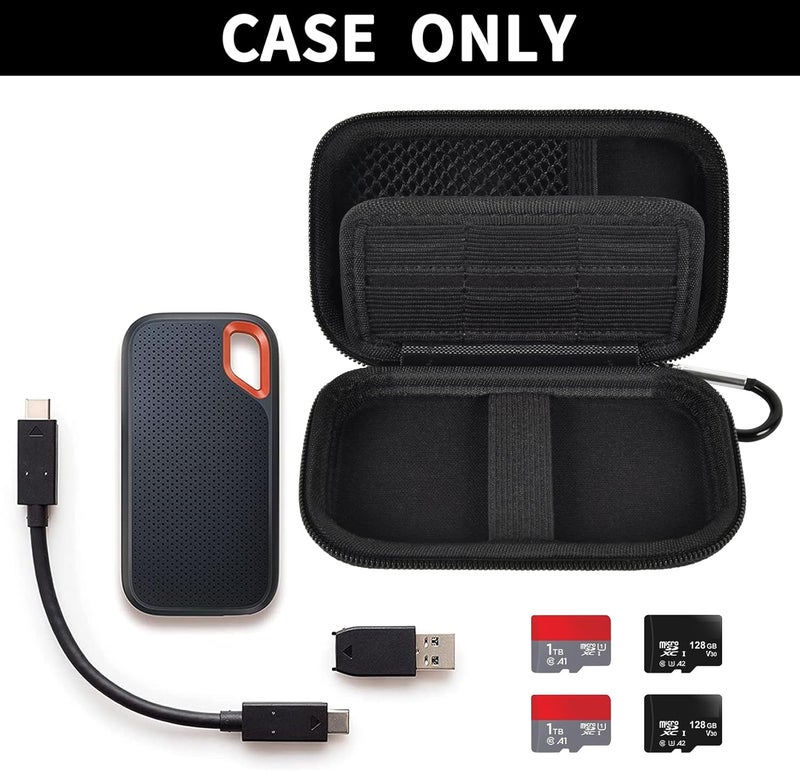 PAIYULE Case Compatible with SanDisk 1TB 2TB 4TB 500GB 8TB for SanDisk Extreme PRO Portable SSD External Hard Drive, Memory Card SD SDXC SDHC Card Storage Holder Organizer (Box Only) Black - Image 2